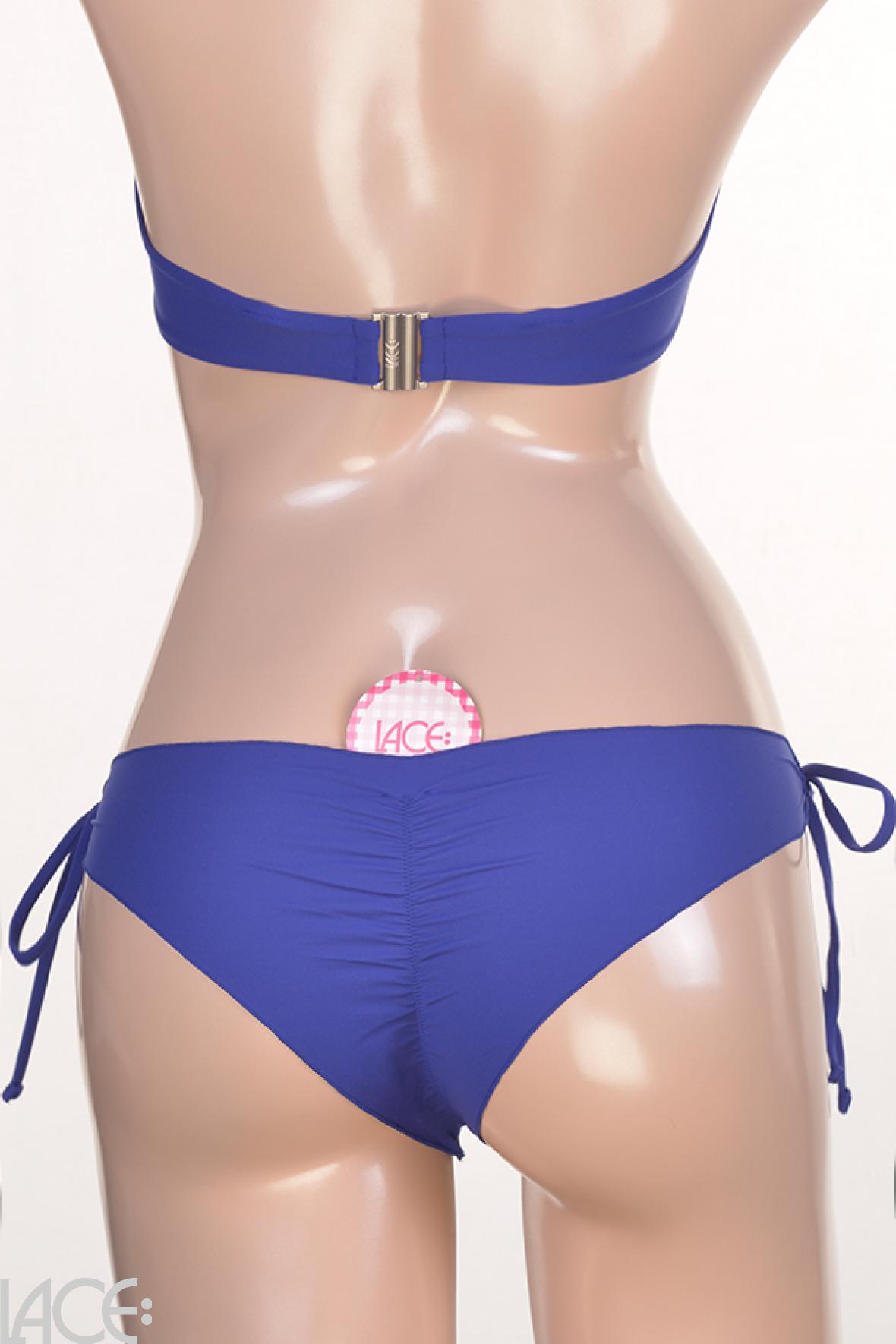 LACE Lingerie Dueodde Brasiliansk Bikini Trusse med bindebånd BLUE - Lace.dk